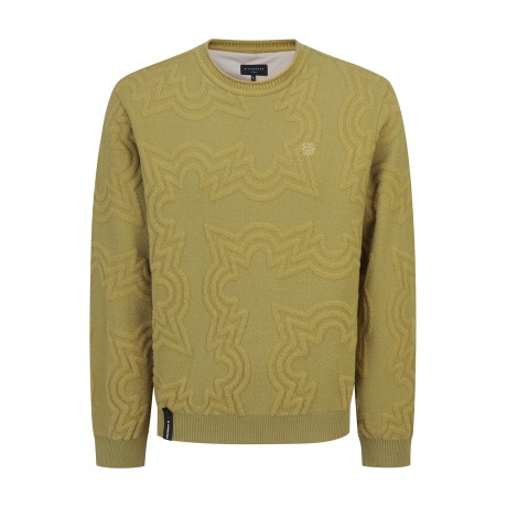 남성 별 심볼 부클사 MIX 방풍 니트