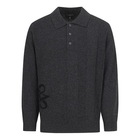 남성 별 심볼 자카드 캐시미어 카라 니트