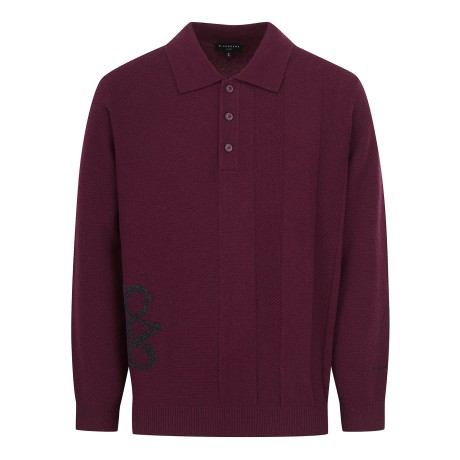 남성 별 심볼 자카드 캐시미어 카라 니트