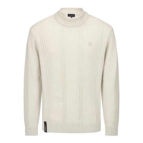 남성 별 심볼 더블 카라 캐시미어 믹스 니트