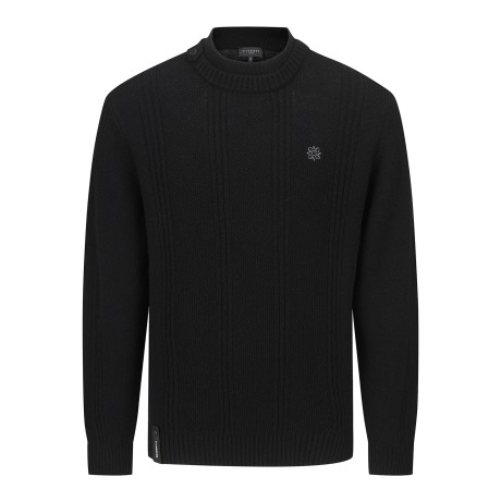 남성 별 심볼 더블 카라 캐시미어 믹스 니트