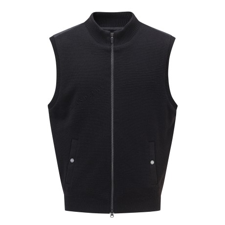 남성 로고 우븐 믹스 하이브리드 구스다운 방풍 니트 베스트