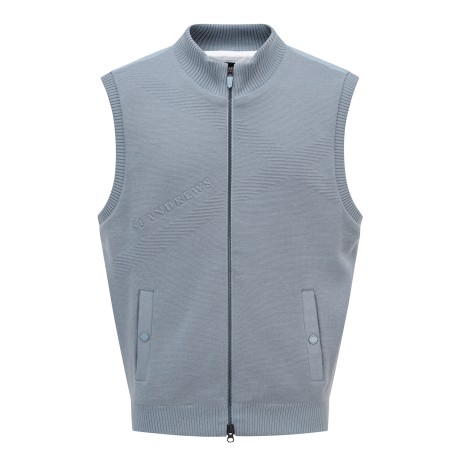 남성 로고 우븐 믹스 하이브리드 구스다운 방풍 니트 베스트