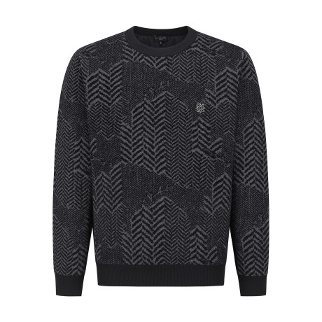 남성 헤링본 플로킹 방풍 니트