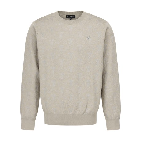 남성 별 심볼 자수 엉겅퀴 패턴 니트