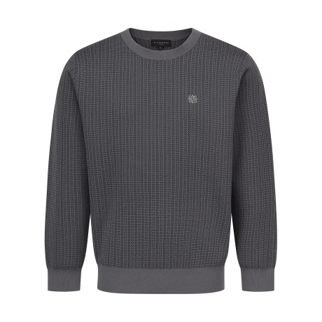 남성 별 심볼 자수 레귤러 패턴 니트