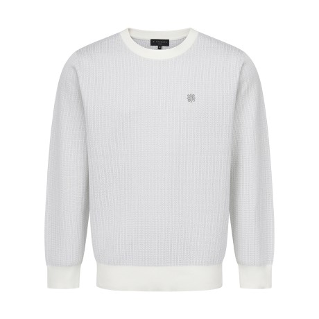 남성 별 심볼 자수 레귤러 패턴 니트