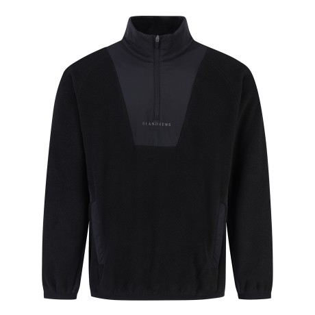 남성 우븐 믹스 라글란 하프집업 플리스 긴팔티셔츠