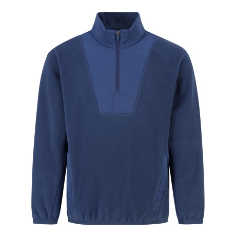 남성 우븐 믹스 라글란 하프집업 플리스 긴팔티셔츠