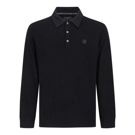 남성 벨로아 니트 카라 블록 긴팔티셔츠