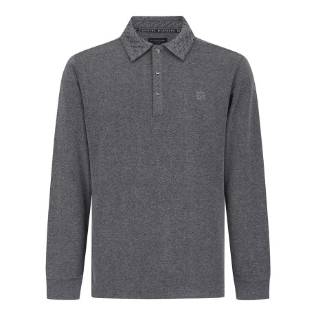 남성 벨로아 니트 카라 블록 긴팔티셔츠