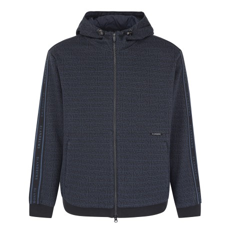 남성 STA 로고 JQD 슬리브 라인 후드 집업 점퍼