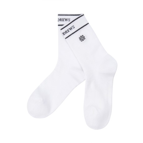 남성 골조직 로고 자카드 배색 중목양말