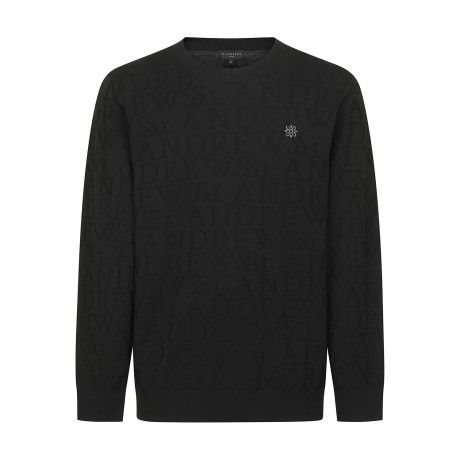 남성 별 심볼 로고 자가드 니트