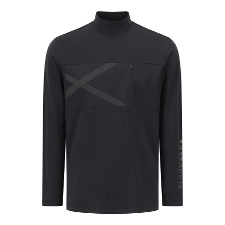 남성 우븐 지퍼 포켓 하이넥 베이스레이어