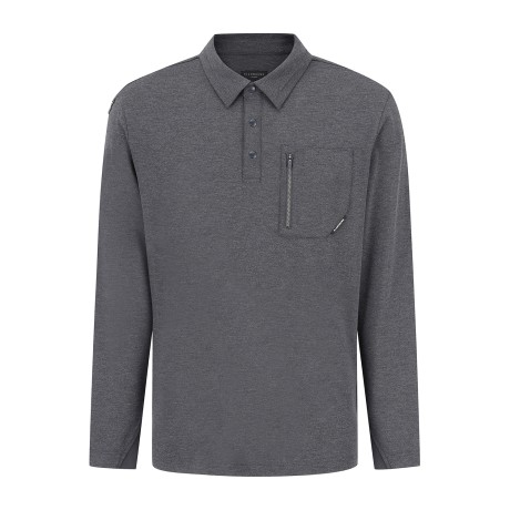 남성 지퍼 포켓 폼 엠보 카라 긴팔 티셔츠