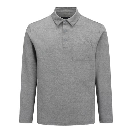 남성 카라 절개 로고 프린트 긴팔티셔츠