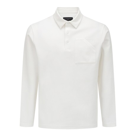 남성 카라 절개 로고 프린트 긴팔티셔츠