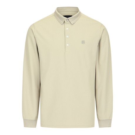 남성 별 심볼 케이블 카라 긴팔티셔츠