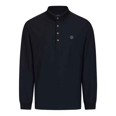 남성 별 심볼 케이블 카라 긴팔티셔츠