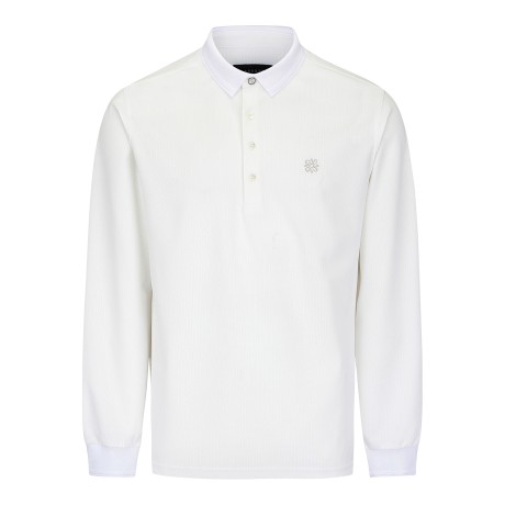 남성 별 심볼 케이블 카라 긴팔티셔츠