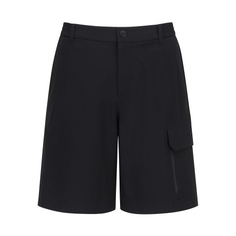 남성 로고 플랩 사이드 시어서커 밴딩 하프팬츠