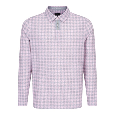 남성 STA 로고 패턴 카라 긴팔티셔츠