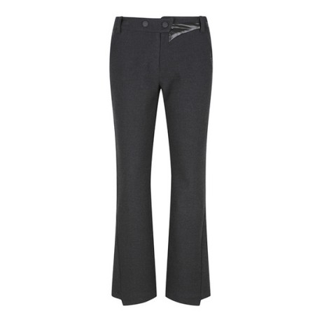 여성 가죽 배색 부츠컷 팬츠