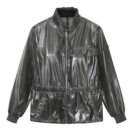 여성 코팅 시스루 점퍼