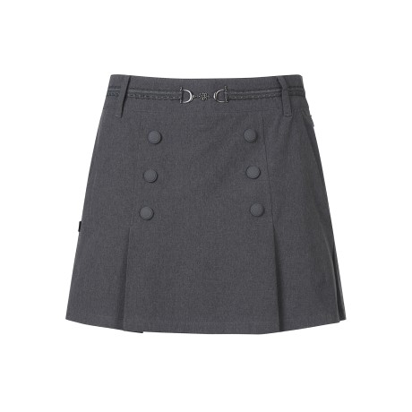 여성 레이스 체인 디테일 플리츠 큐롯 스커트