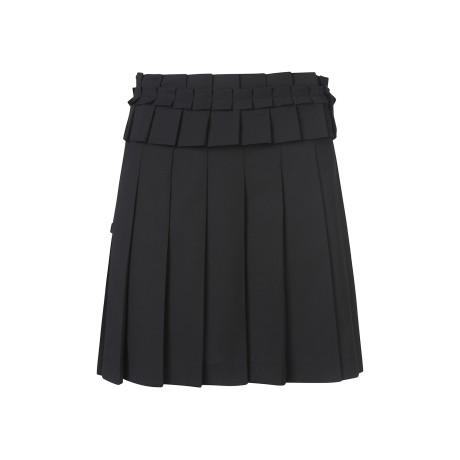 여성 주름 벨트 장식 플리츠 큐롯 스커트