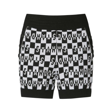 여성 하프 로고 자카드 숏팬츠