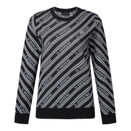 여성 스트라이프 자카드 니트