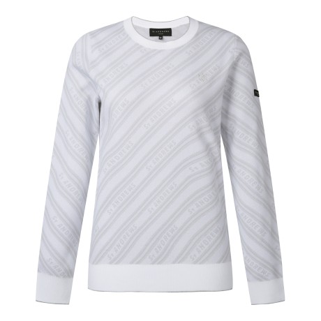 여성 바이어스 스트라이프 자카드 니트