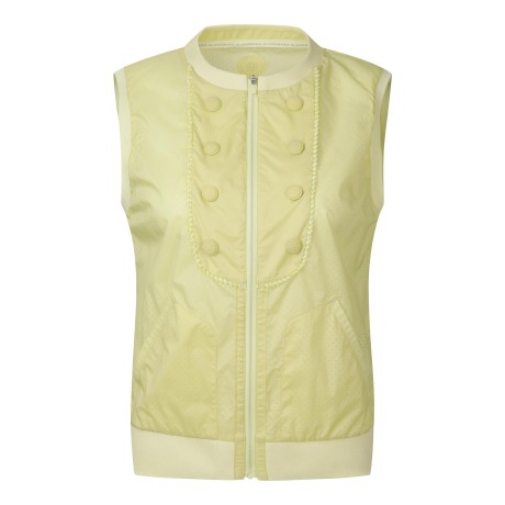 여성 버튼 장식 펀칭 집업 베스트