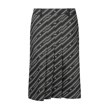 여성 바이어스 스트라이프 플리츠 스커트