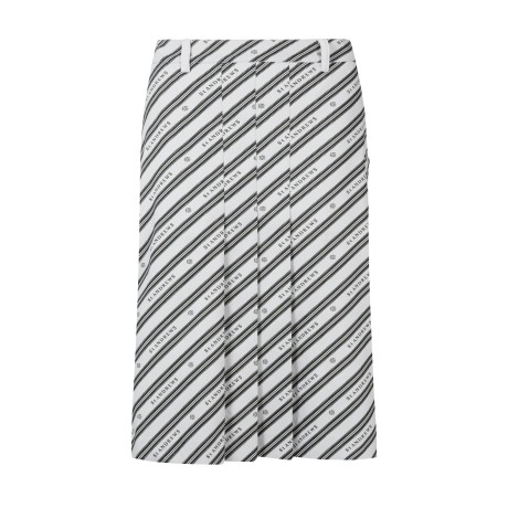 여성 바이어스 스트라이프 플리츠 스커트