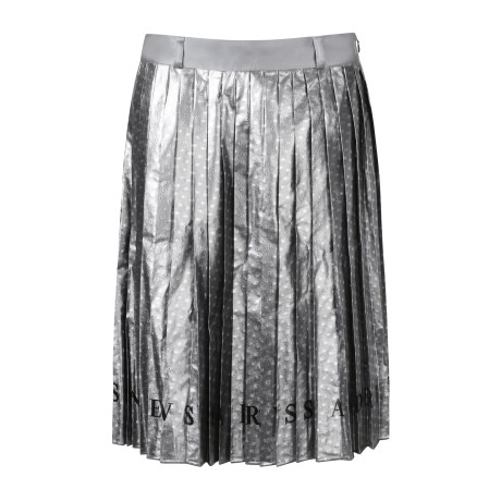 여성 메탈 플리츠 스커트