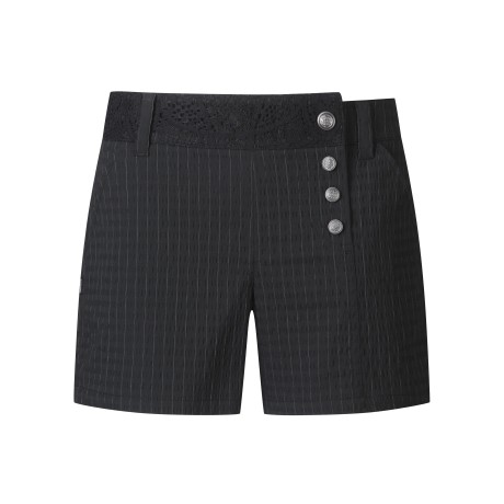 여성 레이스 배색 언발 오비 슬림핏 숏팬츠