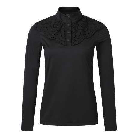 여성 아일렛 레이스 썬가드 긴팔 티셔츠