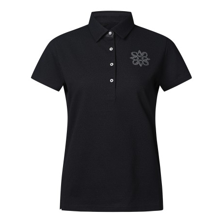 여성 큐빅 심볼 카라 반팔 티셔츠