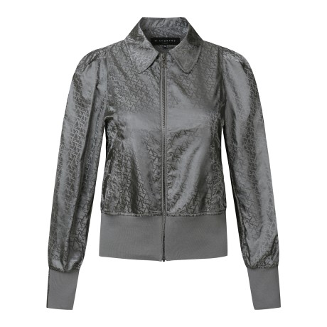 여성 STA 로고 자가드 홑겹 바람막이