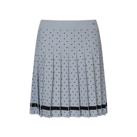 여성 밑단 포인트 도트 플리츠 큐롯 스커트
