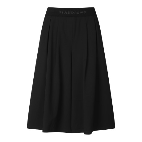 여성 니트 오비 플리츠 와이드 팬츠