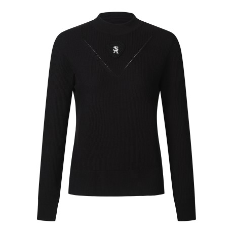 여성 와펜 포인트 변형 조직 반목 니트