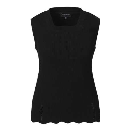 여성 골조직 스퀘어넥 니트 베스트