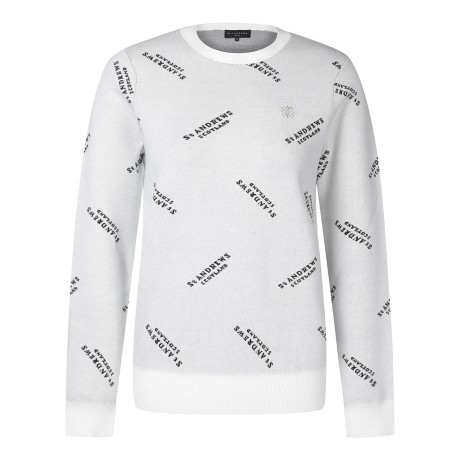 여성 로고 더블 자가드 라운드 니트