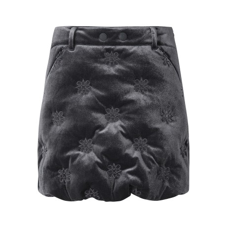 여성 퀼팅 벨벳 패딩 큐롯 스커트