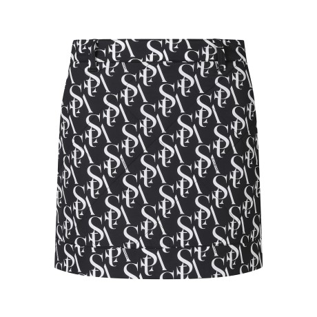 여성 STA 모노그램 프린트 퀼팅 스커트