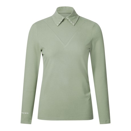 여성 진주 장식 소프트 베이스레이어